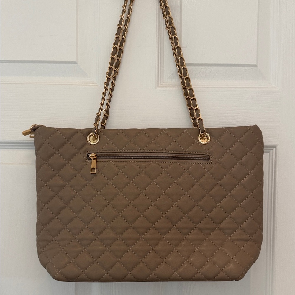 Quilted Tan Shoulder Bag & matching wallet